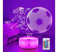 OkiyiD Football Gifts for Girls Bedroom Decor,Light Up Football 3D Illusion Lamp Night Light with 16 Colors Remote,Accessories Birthday Xmas Gifts for Best Friends Sister Daughter Sports Fan Lover