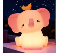 OkiyiD Pink Elephant Lamp, Cute Silicone Night Light, Dimmable Animal Nursery Night Lights Bedside Touch Lamp, Elephant Gifts for Bedroom Decor