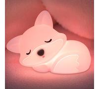 OkiyiD Pink Fox Lamp,Cute Fox Night Light,Dimmable Silicone Animal Nursery Night Light Bedside Touch Lamp,Fox Gifts for Nursery Bedroom Decor