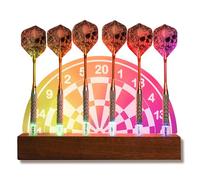 OkiyiD Wall-Mounted Light-Up Dartboard Holder with RGB LED Acrylic Backboard, Gift for Men and Game Room Decor