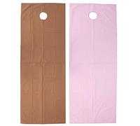 OKJHFD Beauty Salon Oil Proof Massage Bed Sheet Cover with Face Breath Hole Modern Design for Spa Clubs Polyester Fiber (Pink + Dark Coffee)