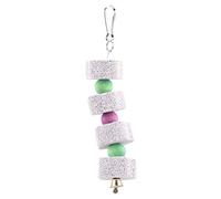 OKJHFD Bird Chewing Toy,Parrot Beak Trimmer Calcium Stone with Bells,Hanging String Chewing Toy Bird Cage Accessories for Cockatiel Parakeet Parrot Budgies Rat Hamster