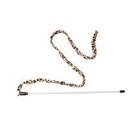 OKJHFD Cat Feather Wand Toys,Cat Funny Toy Teaser Stick Chaser Wand,Leopard Print Tail Interactive Cat Stick Toys with Bell for Indoor Cats Play Chase Exercise Training
