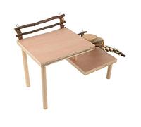 OKJHFD Hamster Climbing Platform,Hamster Wooden Platform Stand Shelf,2 Tier Hamster Playground Activity Set with Climbing Bridge for Small Pet Mouse Gerbil Rat Chinchilla
