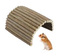 OKJHFD Hamster Tunnel Bridge,Wooden Bendy Ladder Bridge,Small Animal Hideout Rodents Chew Toy Pet Cage Decoration for Gerbil Guinea Pig Chinchilla Ferret Hedgehog Rat (20 * 40CM)
