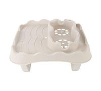 OKJHFD Hot Tub Table Tray with Drain Holes Anti Slip Adjustable Hot Tub Side Table for Swimming Pools SPA Bathtub Spa Outdoor Patio (Beige)