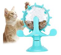 OKJHFD Interactive Cat Toy,Pet Cat Food Leakage Rotation Toy,Cat Dog Slow Feeder Windmill Turntable Teasing Dispenser Windmill Educational Interactive Training Toy Cat Treat Toys (Blue)