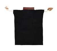 OKJHFD Leather Canvas Foraging Pouch,Collapsible Leather Belt Pouch Waist Bag with Drawstring & Buckle,Multi-Purpose Storage Bag for Hiking Camping Hunting Outdoor Tools Storage Belt Bag (Black)