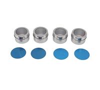 OKJHFD Magnetic Spice Jars,4Pack Stainless Steel Spice Storage Containers for Refrigerator Magnetic Spice Tins with Clear Lids Sift-Pour, Kitchen Organizer Space Saving
