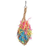 OKJHFD Parrot Shredding Toys,Colourful Paper Strips Bird Chew Toy,Parrots Hanging Chewing Biting Cage Toy with Hook for Small Parrots Parakeets Conures Love Birds Finches