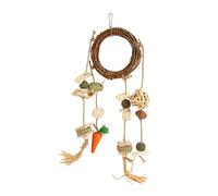 OKJHFD Rabbits Cage Hanging Chew Toys,Teeth Grinding Bunny Chew Ring Toy with Chew Treats,Rabbit Toys Boredom Breaker Cage Hanging Toys for Rabbits Hamsters Guinea Pig