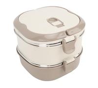 OKJHFD Stackable Thermal Bento Boxes, Lunch Box 304 Stainless Steel Portable Insulated Sealed Bento Box with Spoon for School Office Work Home Picnic (2 Layers)