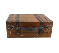 OKJHFD Synthetic Wood Suitcase Vintage Decorative Storage Box Ancient Shoot Prop Small Worn Out Yellow for Chest Storage Box for Decor Storage Travel