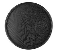 OKJHFD Tea Tray,Round Solid Wood Serving Tray Large Tea Coffee Snack Food Meals Serving Plate Non-Slip Kitchen Party Bar Server Breakfast Tray with Raised Edges(30cm)