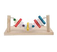 OKJHFD Wooden Bird Perch Platform,Small Pet Chew Toys Platform with Colorful Wood Blocks,Health Cage Accessories for Chinchilla Chipmunk Syrian Gerbil Guinea-Pigs Dwarf Hamster and Birds