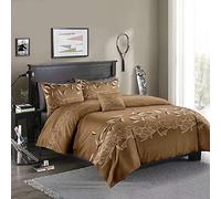 OKJK 3D Flower Printing Bedding Set Duvet Cover,double Duvet Covers Set with Pillowcase,Bedroom Bed Sheets (Coffee,220x240cm)