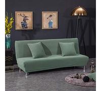 OKJK Armless Sofa Cover,Jacquard Stretch Fabric Sofa Bed Cover,Folding Without Armrests Slipcovers,Couch Cover Protector Futon Bench Covers for Home (AB03,S 120-150cm)