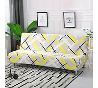 OKJK Armless Sofa Cover,Universal Waterproof All-Inclusive Stretch Big Elasticity Couch Cover, Folding Armless Sofa Bed Seat Cover (Color12,160-190cm)