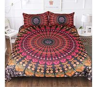 OKJK Mandala Bedding Set Duvet Cover,Queen Soft Bed Covers Twill Bohemian Print Duvet Cover Set,with Pillowcases (AB08,203x228cm)