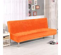 OKJK Plush Thick Sofa Throw Cover,fabric Fold Armless Sofa Bed Cover,Folding Seat Slipcover Thicker Covers Bench Couch Protector Elastic Cover (B69-OR,185-210cm)