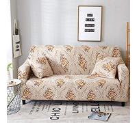 OKJK Stretch Floral Printing Sofa Covers, Sofa Slipcover 1/2/3/4 Seater,Universal,Apply To Living Room Corner,L Shap Sofa (6,2-Seater 145-185cm)