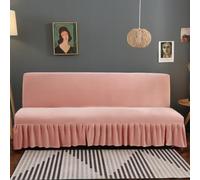 OKJK Velvet sofa covers 2/3 seater, Sofa bed cover all-inclusive foldable, Soft and comfortable stretch fabric, For living roomfor hotel, Give your sofa a new look (Pink,M 150-170cm)