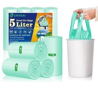 OKKEAI 5L Food Waste Bags Kitchen Caddy Liners 6-8L Bin Bags Small Trash Bags 60 Counts Pedal Garbage Bags for Bathroom,Office,Toilet Fit 3,4,5,6l Rubbish bin