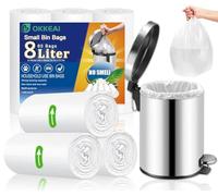 OKKEAI 8L Bin Bags, White Pedal Bin Liners for Toilet, 60 Count