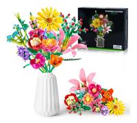 OKKIDY 756 PCS Flower Bouquet Building Sets - 11 Kinds of Building Block Flowers, Botanical Collection Crafts Set for Home Office Decoration, Valentines Day for Adults Girl