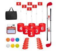 OKKLYFE 6 Hole Backyard Game Golf for Family and Adults,Portable Golf Course Practice for Yard, Beach, Park, Camping, and Outdoor Fun (2 Right-Hand Clubs)