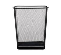 OKKO Square Waste Bin - 20 L | Office Waste Bin | Waste Paper Bin Made of High-Quality Metal | Waste Bin for Children's Room, Bedroom | Waste Bin Black