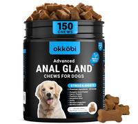 OKKOBI Anal Gland Chews 150Pcs - Chicken Flavor - Digestive Support For Dogs - Formula with Fiber, Natural Ingredients & Vitamins