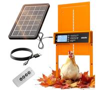 Okkobi Automatic Chicken Coop Door Solar Powered - LCD Display - Chicken Coop Door with Remote Control, Light Sensor & Timer - Anti-Pinch function - 5-Year Protection - Autumn Ember