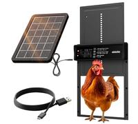 Okkobi Automatic Chicken Coop Door Solar Powered - LCD Display - Chicken Coop Door with Remote Control, Light Sensor & Timer - Security & Peace of Mind: Anti-Pinch function - 5-Year Protection