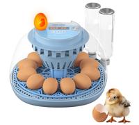 Okköbi 12 Egg Incubator with Automatic Egg Turning and Humidity Control - Egg Incubators for Hatching Eggs - Water Bottle Refill, Egg Candler, Air Vent, 360° View, Temperature Control, LED display