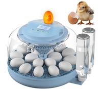Okköbi 18 Egg Incubator with Automatic Egg Turning and Humidity Control - Egg Incubators for Hatching Eggs - Water Bottle Refill, Egg Candler, Air Vent, 360° View, Temperature Control, LED display