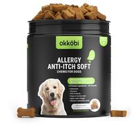 OKKÖBI Dog Allergy Chews 150Pcs - Dog Allergy Relief - Supplements for Itchy Skin and Paw Licking - US Formula with Probiotics, Natural Ingredients & Vitamins - Duck