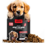OKKÖBI Hemp Calming Chews For Dogs Anxiety 150 pcs - Dog Anxiety Relief Chews - For stress, travel, check-up, barking or grooming - Calming Treats - Beef
