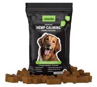 OKKÖBI Hemp Calming Chews For Dogs Anxiety 60 pcs - Dog Anxiety Relief Chews - For stress, travel, check-up, barking or grooming - Calming Treats - Duck