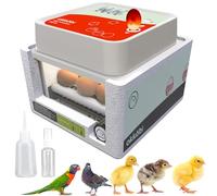 Okköbi OBI-12 Egg Incubator for Hatching Chickens, Ducks & Other Birds + Automatic Egg Turner + Temperature Control + Humidity Display + Integrated Egg Candler + 5 Year Assurance