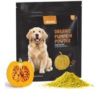 OKKÖBI Pumpkin Powder for Dogs & Cats (250 g) - Pumpkin Powder including Seed & Apple - Supports Stool & Gut Health - Use on Food as Dog Fiber Supplement or Mix with Water for Puree