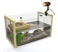 Okköbi Turtle Aquarium Kit - Aquatic Turtle Tank with Filter and Light + Turtle Basking Platform, Perfect Turtle Starter Kit for Kids, Small Turtle Tank for Baby & Juvenile Turtle