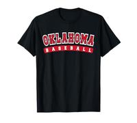 Oklahoma Baseball Red Stylish Text T-Shirt