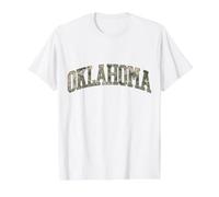 Oklahoma Camo Pattern Camouflage Pride Value Graphic T-Shirt, Men, White, L
