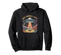 Oklahoma City Alien UFO Abduction Retro Sci-Fi Art Pullover Hoodie