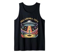 Oklahoma City Alien UFO Abduction Retro Sci-Fi Art Tank Top