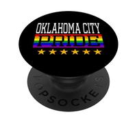 Oklahoma City Pride Gay Lesbian Queer LGBT Rainbow Flag PopSockets Adhesive PopGrip