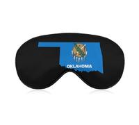 Oklahoma Flag Map Comfortable Sleep Mask with Adjustable Strap Soft Eyeshade for Night Sleeping Flight Nap Travel