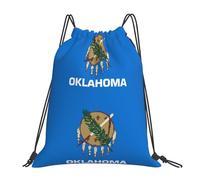 Oklahoma Flag Unisex Swimming Bag Foldable Drawstring Backpack Durable String Backpack For Hiking Climbing Picnic