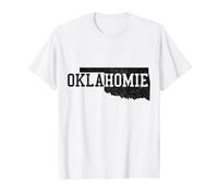 Oklahoma Funny State Map Vintage Pride Value Graphic T-Shirt, Men, White, L